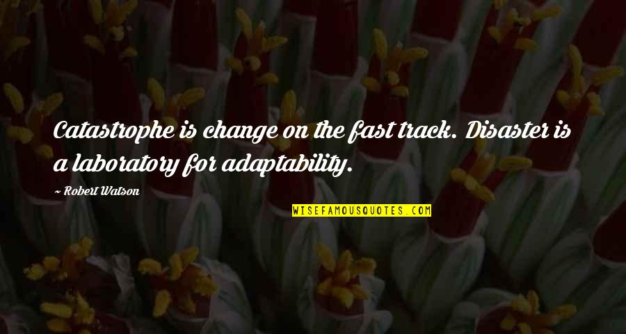 Fast Track Quotes By Robert Watson: Catastrophe is change on the fast track. Disaster