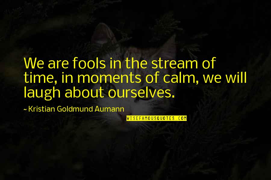 Faster Horses Quotes By Kristian Goldmund Aumann: We are fools in the stream of time,