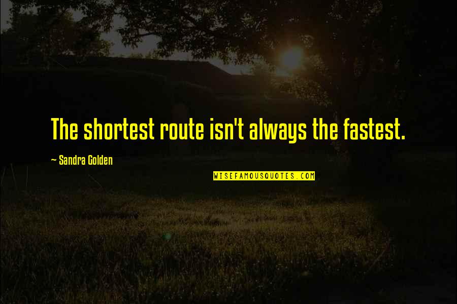 Fastest Quotes By Sandra Golden: The shortest route isn't always the fastest.