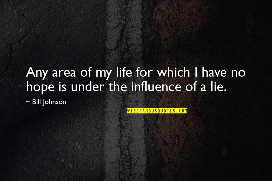 Fastidia Quotes By Bill Johnson: Any area of my life for which I