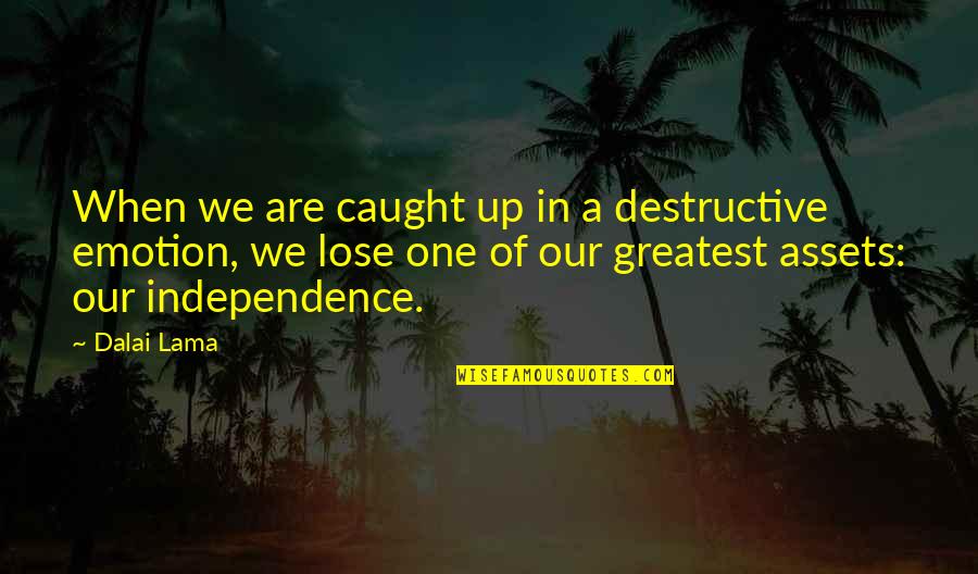 Fasting Scriptures Quotes By Dalai Lama: When we are caught up in a destructive