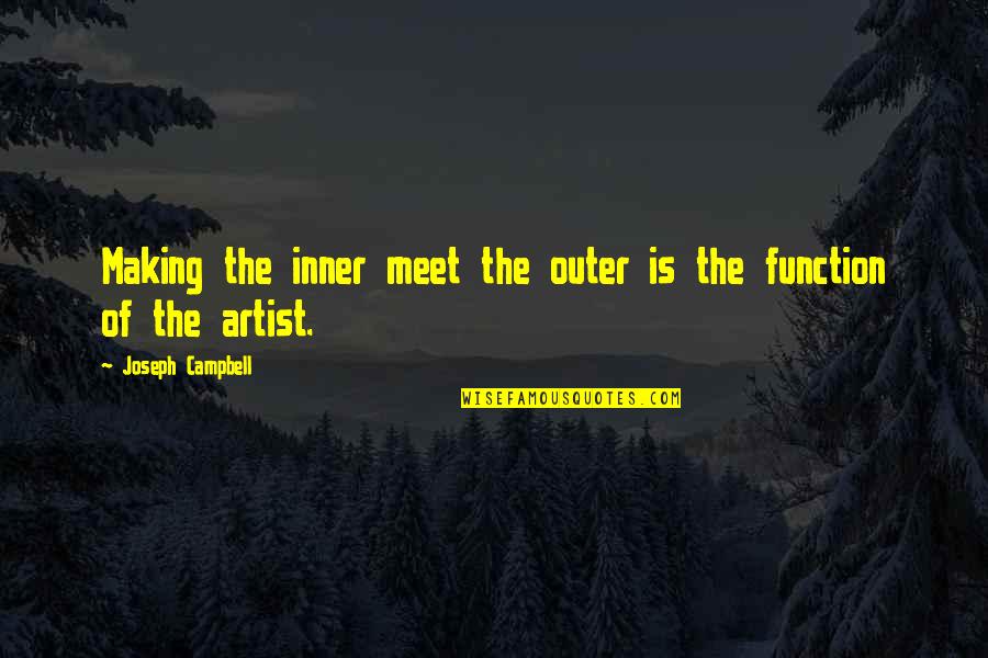 Faszacuccok Quotes By Joseph Campbell: Making the inner meet the outer is the Faszacuccok Quotes By Joseph Campbell: Making the inner meet the outer is the