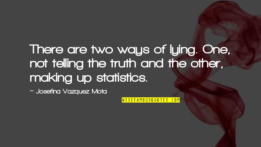 Fat Angie Quotes By Josefina Vazquez Mota: There are two ways of lying. One, not