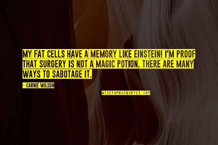 Fat Cells Quotes By Carnie Wilson: My fat cells have a memory like Einstein! Fat Cells Quotes By Carnie Wilson: My fat cells have a memory like Einstein!