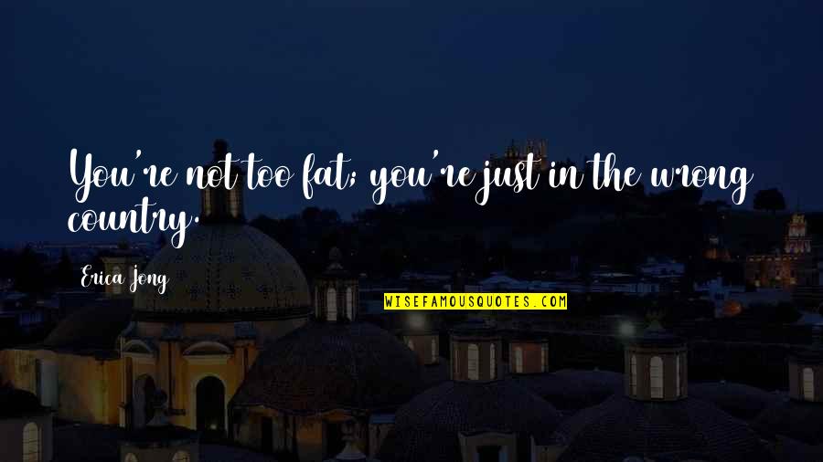 Fat Just Quotes By Erica Jong: You're not too fat; you're just in the
