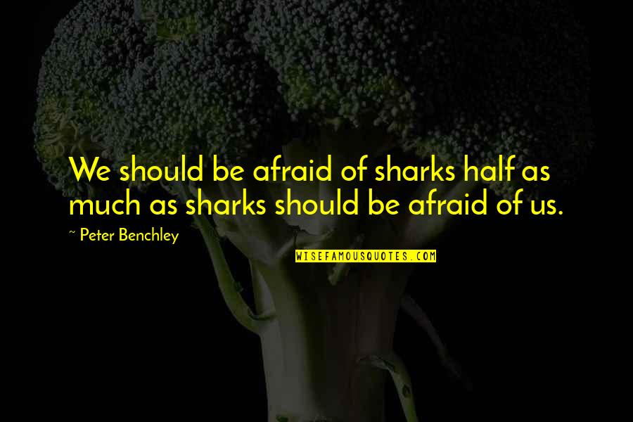 Fatbacks Deltona Quotes By Peter Benchley: We should be afraid of sharks half as