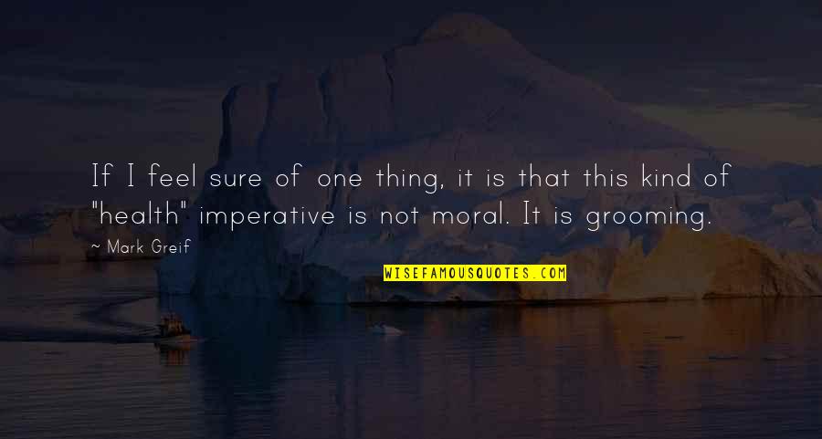 Fatburger Quotes By Mark Greif: If I feel sure of one thing, it