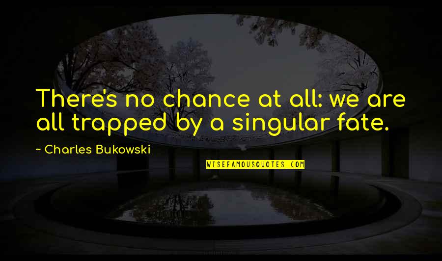 Fate And Chance Quotes By Charles Bukowski: There's no chance at all: we are all Fate And Chance Quotes By Charles Bukowski: There's no chance at all: we are all