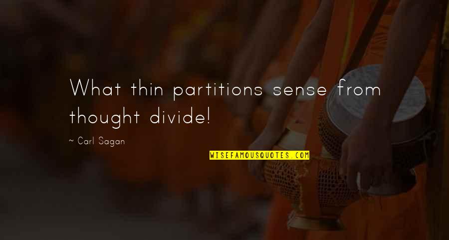 Fate Brought Us Back Together Quotes By Carl Sagan: What thin partitions sense from thought divide!