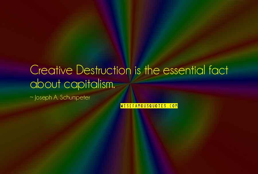 Fateful Night Quotes By Joseph A. Schumpeter: Creative Destruction is the essential fact about capitalism.