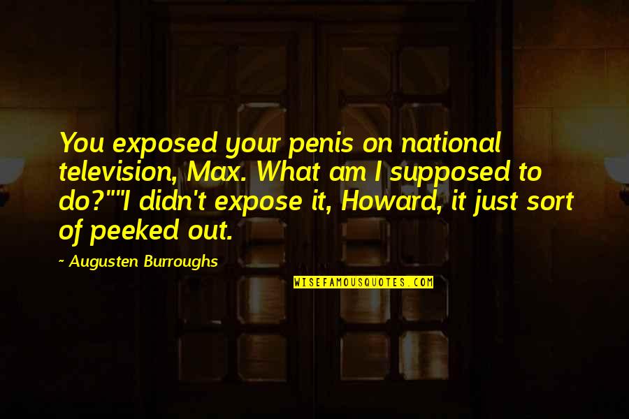 Fathali Akbarian Quotes By Augusten Burroughs: You exposed your penis on national television, Max.