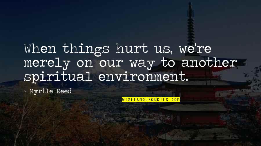 Father And Son Poems And Quotes By Myrtle Reed: When things hurt us, we're merely on our