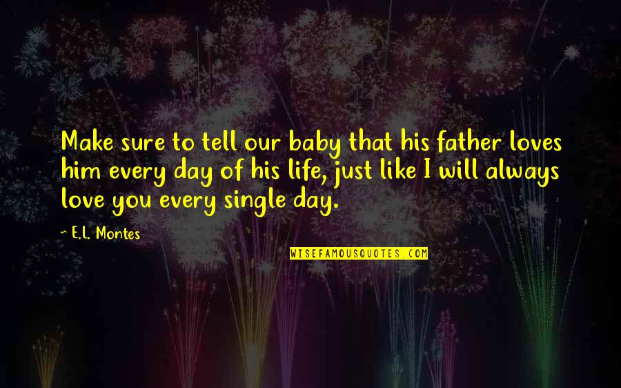Father Day Quotes By E.L. Montes: Make sure to tell our baby that his