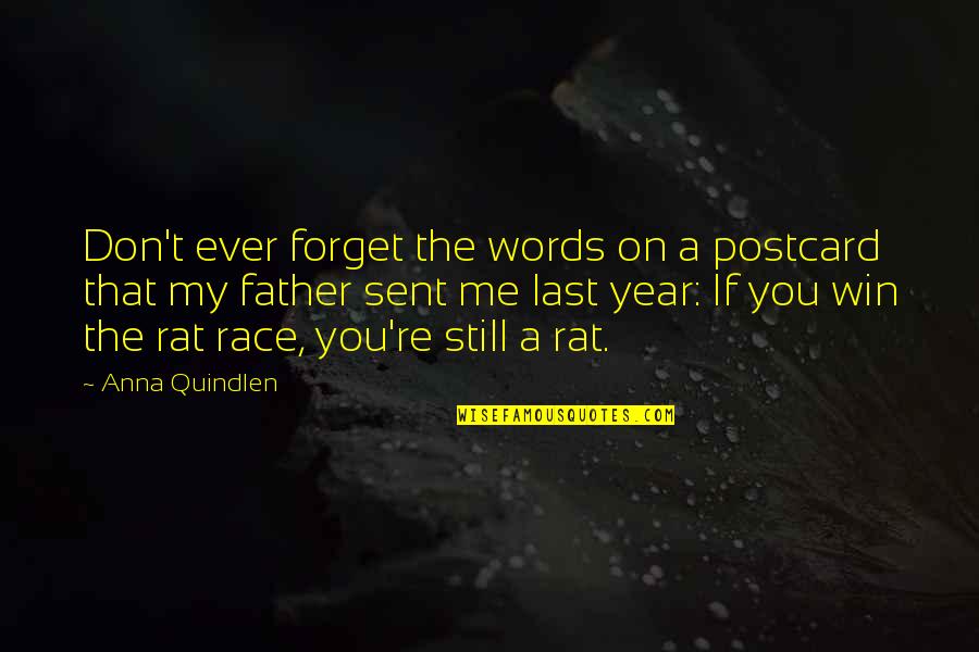 Father Forget Quotes By Anna Quindlen: Don't ever forget the words on a postcard