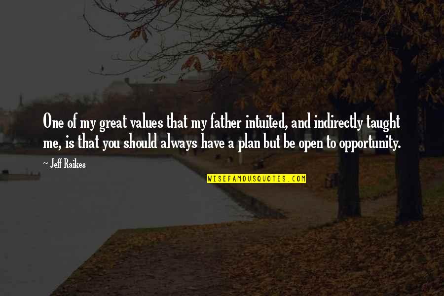 Father Not There Quotes By Jeff Raikes: One of my great values that my father
