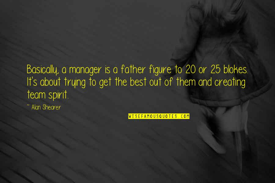 Father Or Quotes By Alan Shearer: Basically, a manager is a father figure to