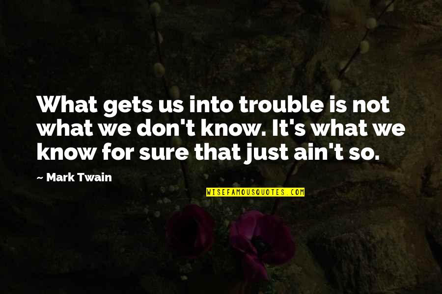 Fatimid Art Quotes By Mark Twain: What gets us into trouble is not what