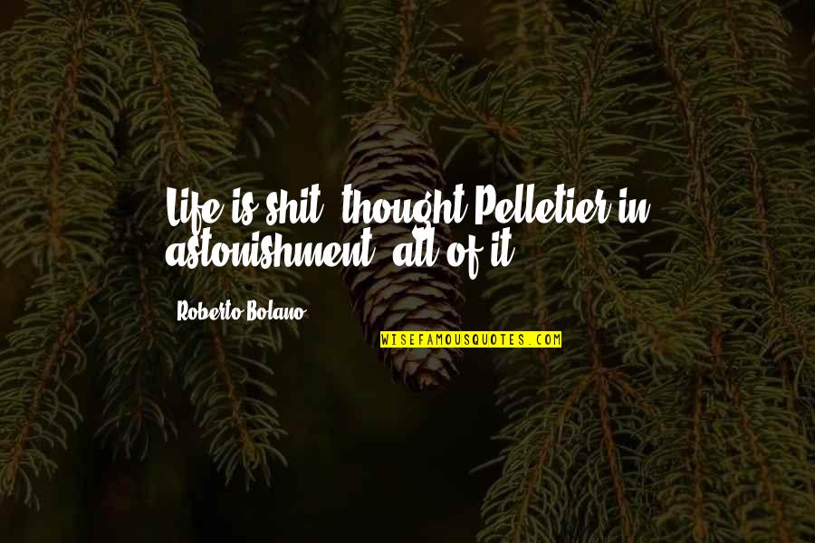 Fatine Hamid Quotes By Roberto Bolano: Life is shit, thought Pelletier in astonishment, all Fatine Hamid Quotes By Roberto Bolano: Life is shit, thought Pelletier in astonishment, all