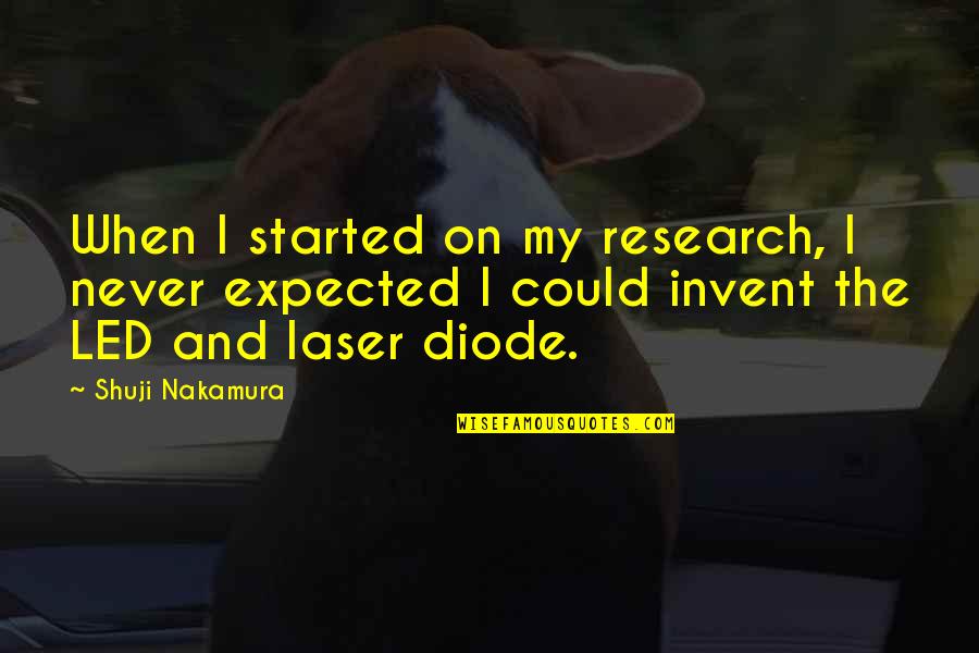 Fatman Scoop Famous Quotes By Shuji Nakamura: When I started on my research, I never