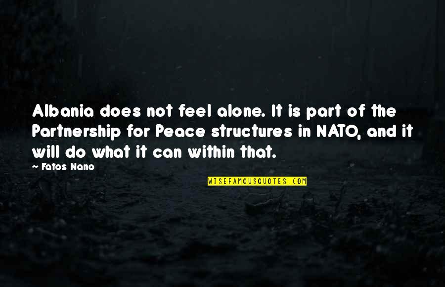 Fatos Nano Quotes By Fatos Nano: Albania does not feel alone. It is part