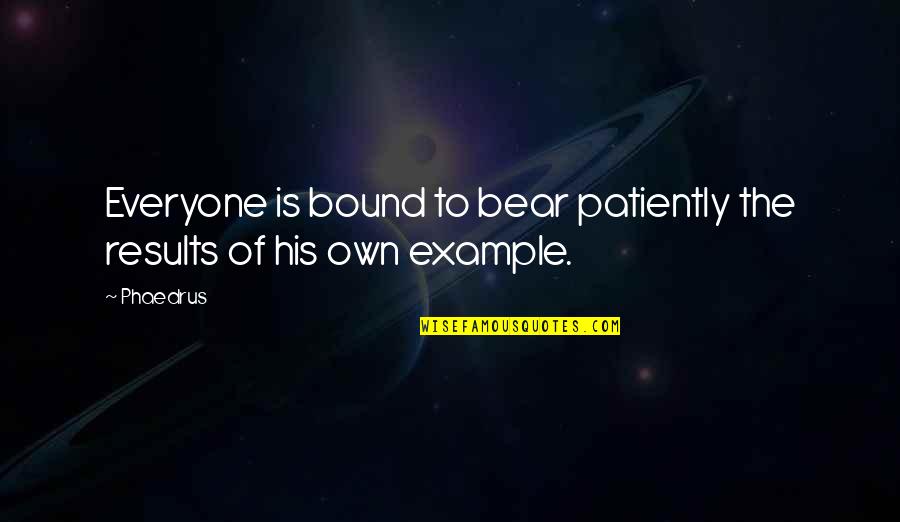 Fatou Bensouda Quotes By Phaedrus: Everyone is bound to bear patiently the results