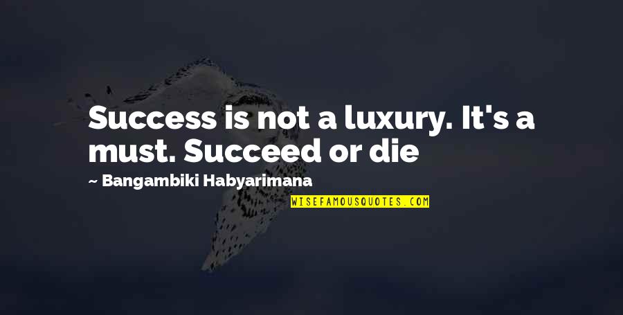 Fatquack Quotes By Bangambiki Habyarimana: Success is not a luxury. It's a must.