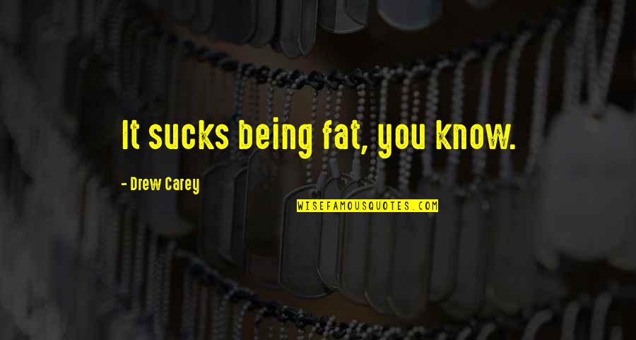 Fats Quotes By Drew Carey: It sucks being fat, you know.