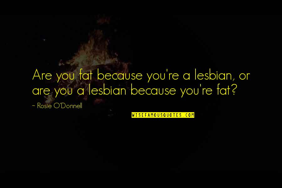 Fats Quotes By Rosie O'Donnell: Are you fat because you're a lesbian, or