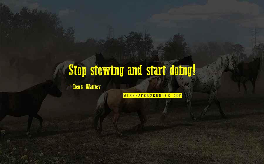 Fattened Boys Quotes By Denis Waitley: Stop stewing and start doing!