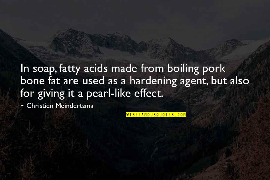Fatty Quotes By Christien Meindertsma: In soap, fatty acids made from boiling pork