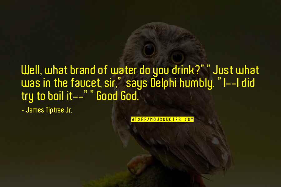 Faucet Quotes By James Tiptree Jr.: Well, what brand of water do you drink?""Just