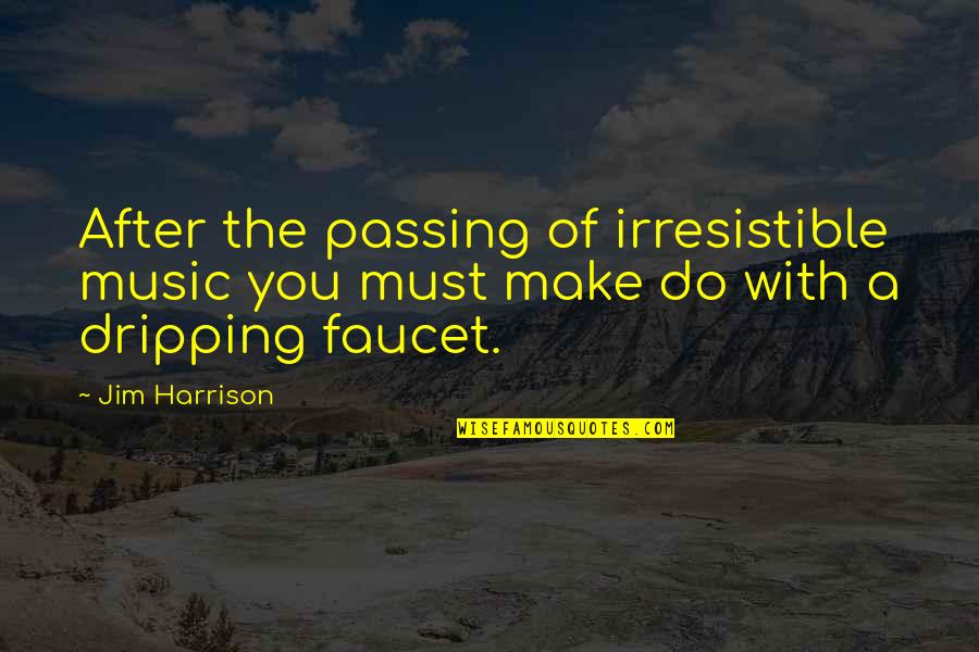 Faucet Quotes By Jim Harrison: After the passing of irresistible music you must