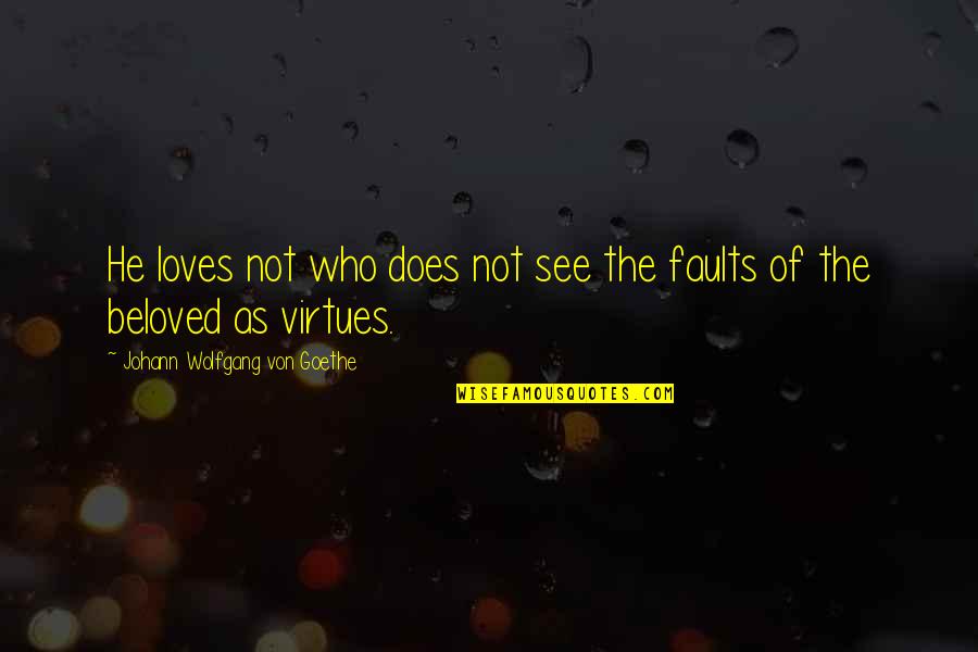 Faults Quotes By Johann Wolfgang Von Goethe: He loves not who does not see the