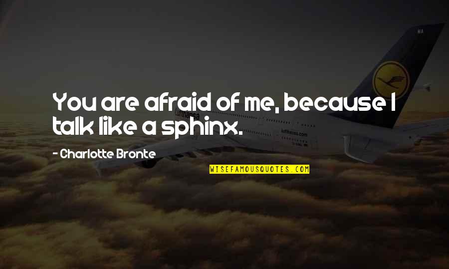 Faustin Soulouque Quotes By Charlotte Bronte: You are afraid of me, because I talk