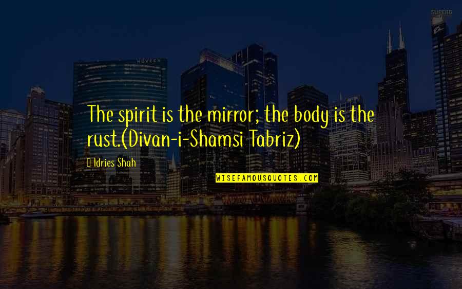 Faux Friends Quotes By Idries Shah: The spirit is the mirror; the body is