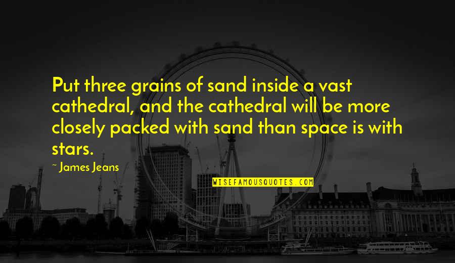 Faux Motivational Quotes By James Jeans: Put three grains of sand inside a vast