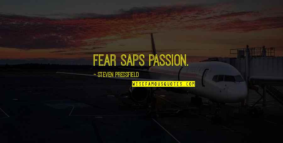 Favoritism In Sports Quotes By Steven Pressfield: Fear saps passion.