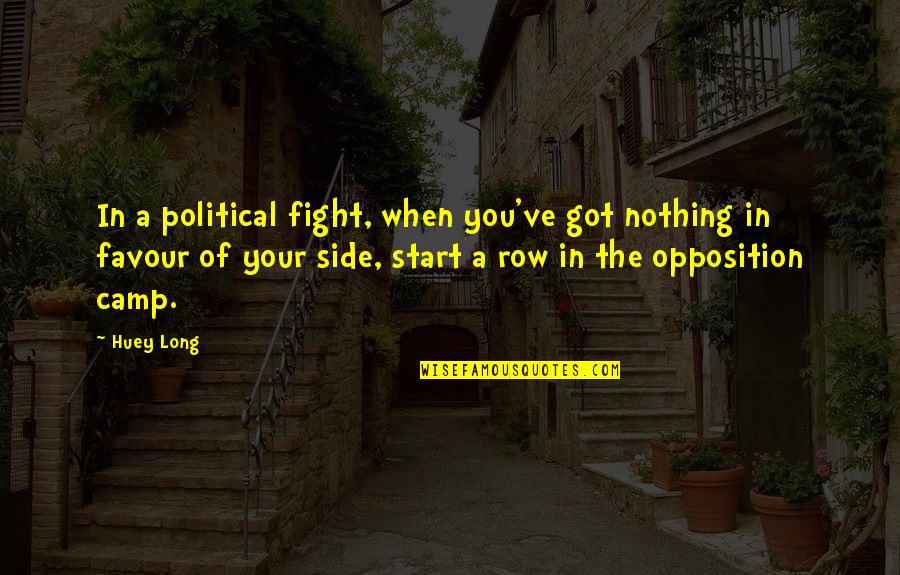 Favour'd Quotes By Huey Long: In a political fight, when you've got nothing