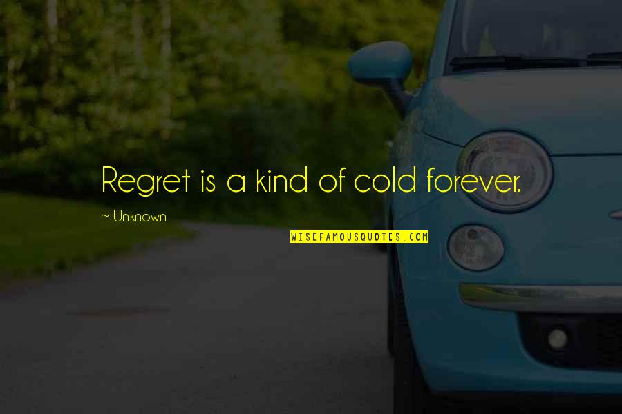 Favretto Imoveis Quotes By Unknown: Regret is a kind of cold forever.