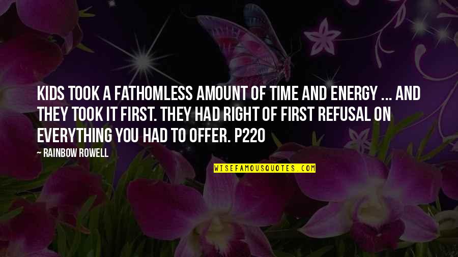 Fawad Chaudhry Quotes By Rainbow Rowell: Kids took a fathomless amount of time and