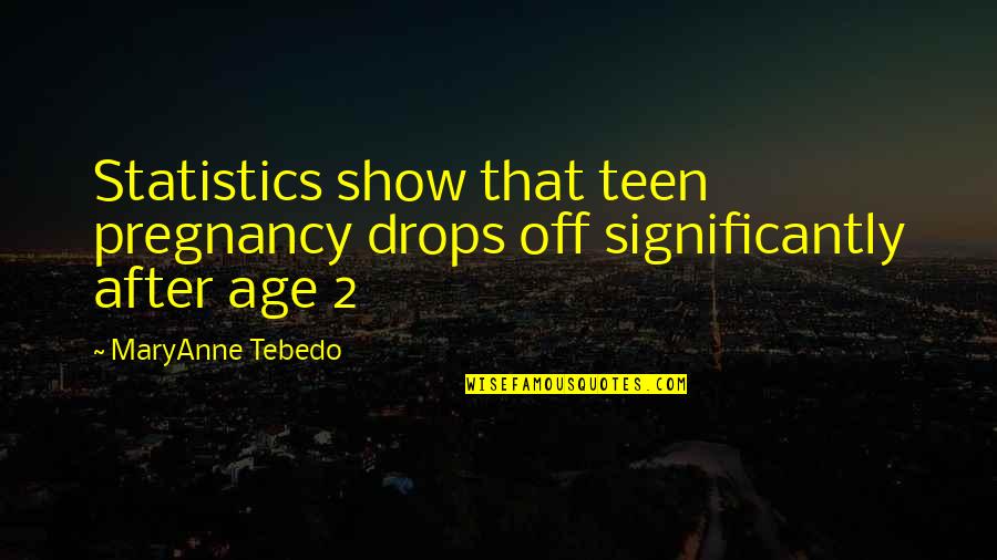 Fawkner Bingo Quotes By MaryAnne Tebedo: Statistics show that teen pregnancy drops off significantly