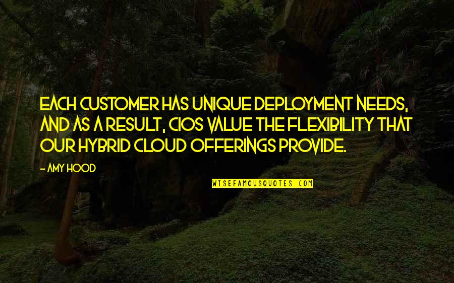 Fawna Gillette Quotes By Amy Hood: Each customer has unique deployment needs, and as