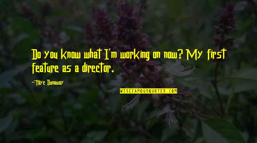 Faye's Quotes By Faye Dunaway: Do you know what I'm working on now?