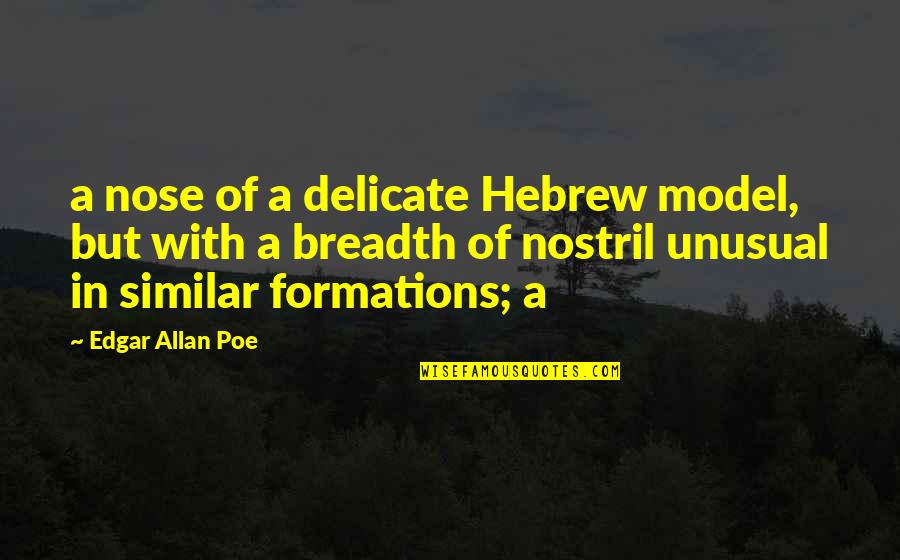 Fayzes Quotes By Edgar Allan Poe: a nose of a delicate Hebrew model, but
