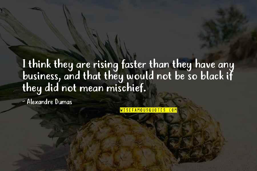 Fazer Mohammed Morning Brew Quotes By Alexandre Dumas: I think they are rising faster than they