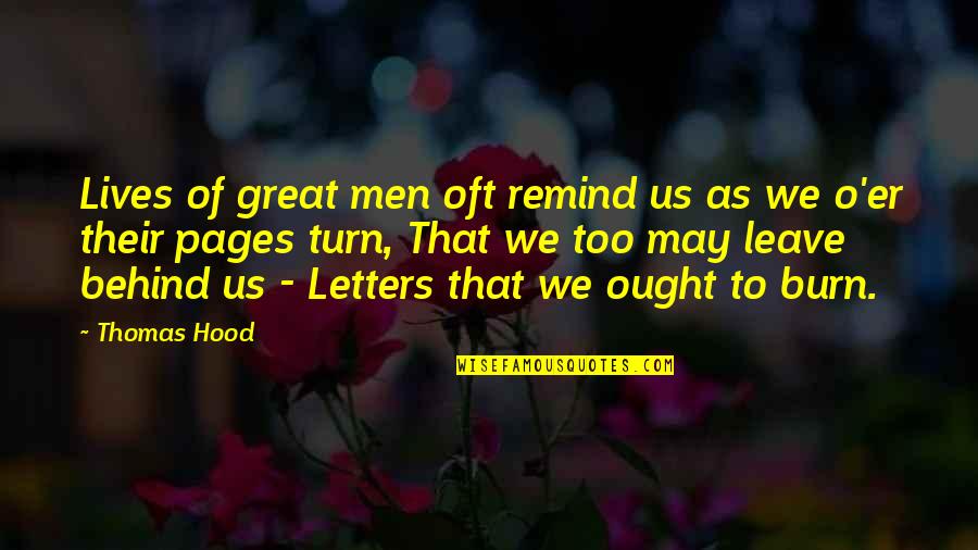 Fazul Rehman Quotes By Thomas Hood: Lives of great men oft remind us as