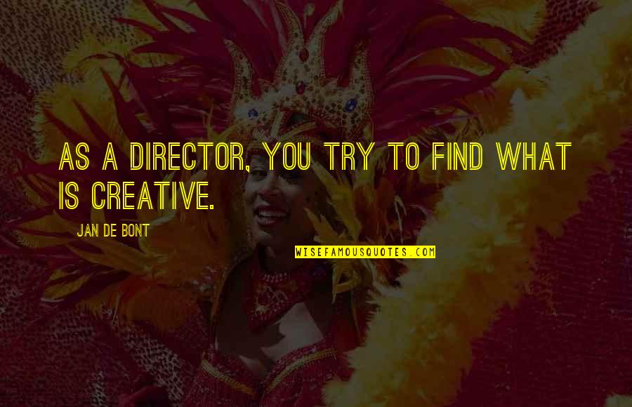 Feagley Realty Quotes By Jan De Bont: As a director, you try to find what