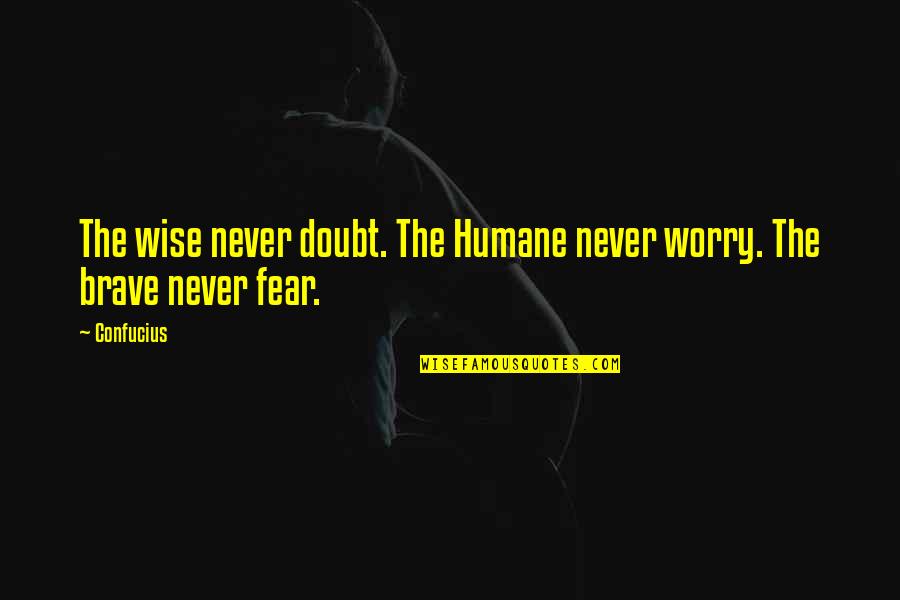 Fear And Bravery Quotes By Confucius: The wise never doubt. The Humane never worry.