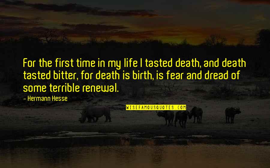 Fear And Death Quotes By Hermann Hesse: For the first time in my life I