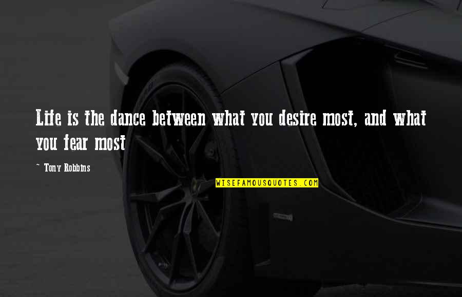 Fear And Desire Quotes By Tony Robbins: Life is the dance between what you desire